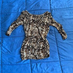 Body Central Brown Snake Print Dress